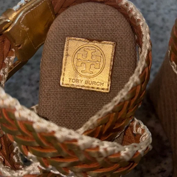 Tory Burch Espadrille Wedge Sandals Sz 38 - Picture 2 of 12